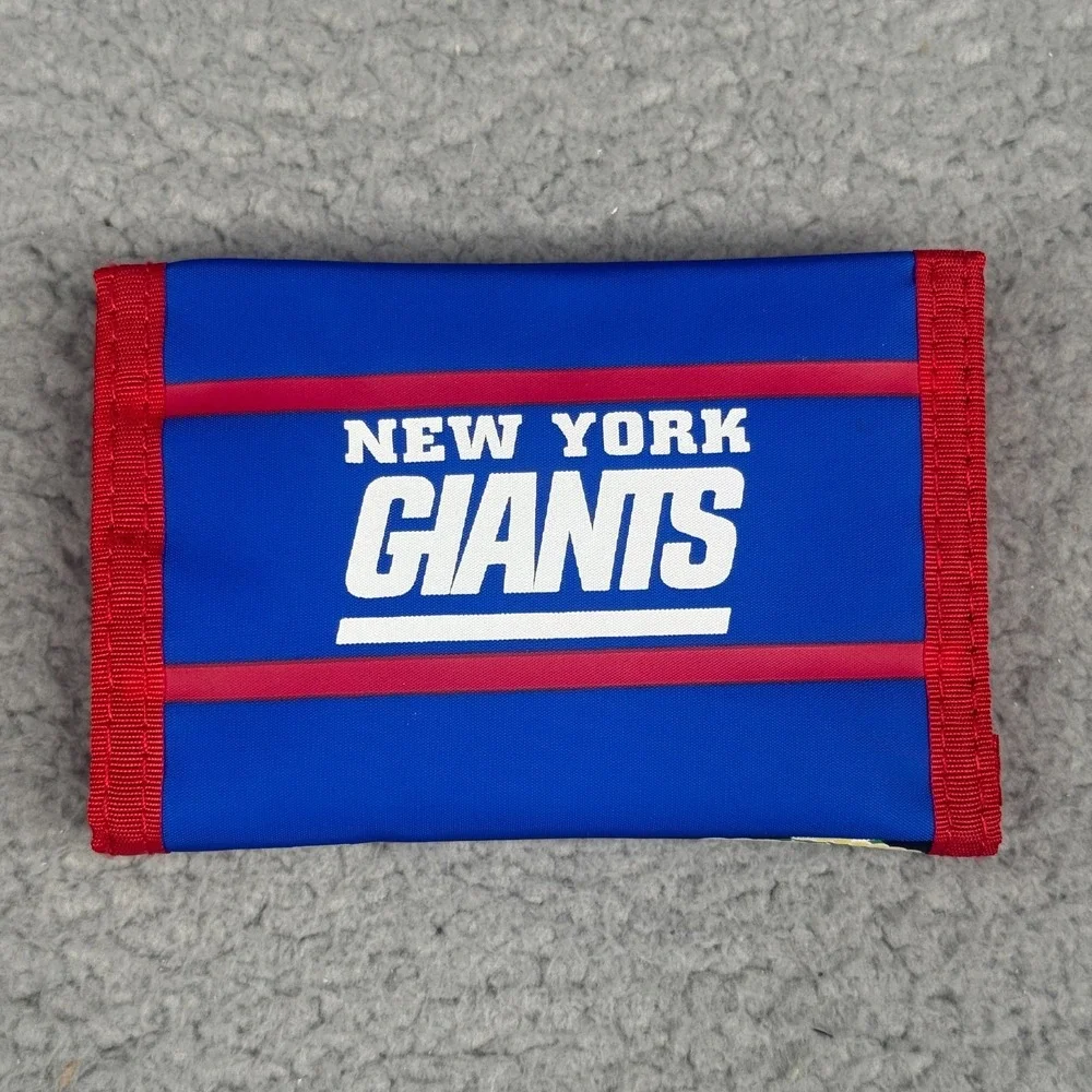 New York Giants Trifold Wallet NFL Blue Red Nylon Game Day JF Sports Vintage